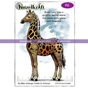 Katzelkraft - A6 - KTZ318 - Unmounted Red Rubber Stamp - Like a Giraffe