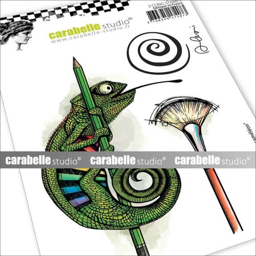 Carabelle Studio - A6 - Rubber Cling Stamp Set - Alexi - The Art of the Chameleon