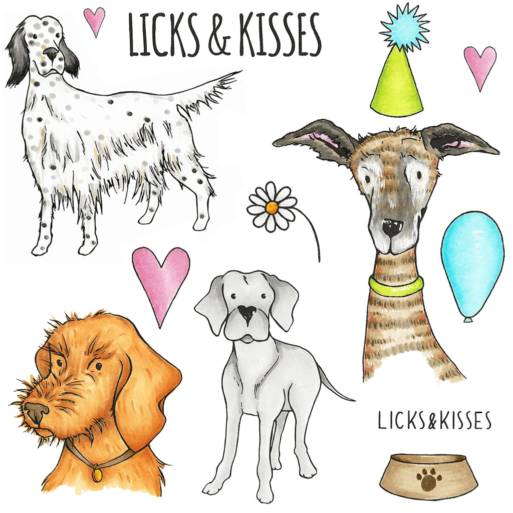 Hobby Art Stamps - Clear Polymer Stamp Set - A5 - Licks & Kisses