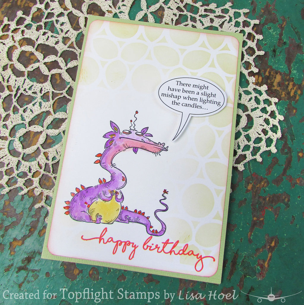 Katzelkraft - SOLO101 - Unmounted Red Rubber Stamp - Dragon