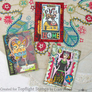 PaperArtsy - Rubber Cling Mounted Stamp - Lynne Perrella - Mini 14