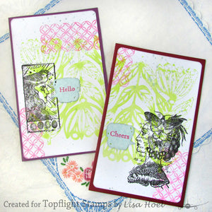 PaperArtsy - Lynne Perrella 43 - Rubber Cling Mounted Stamp Set