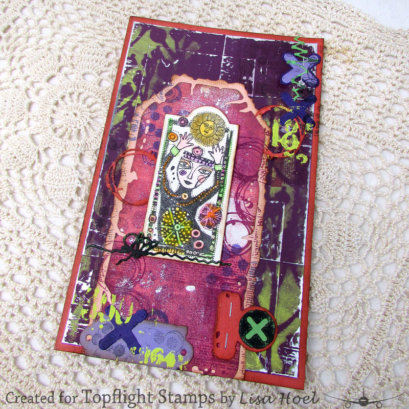 PaperArtsy - Kate Crane - MINI 003 - Rubber Cling Mounted Stamp