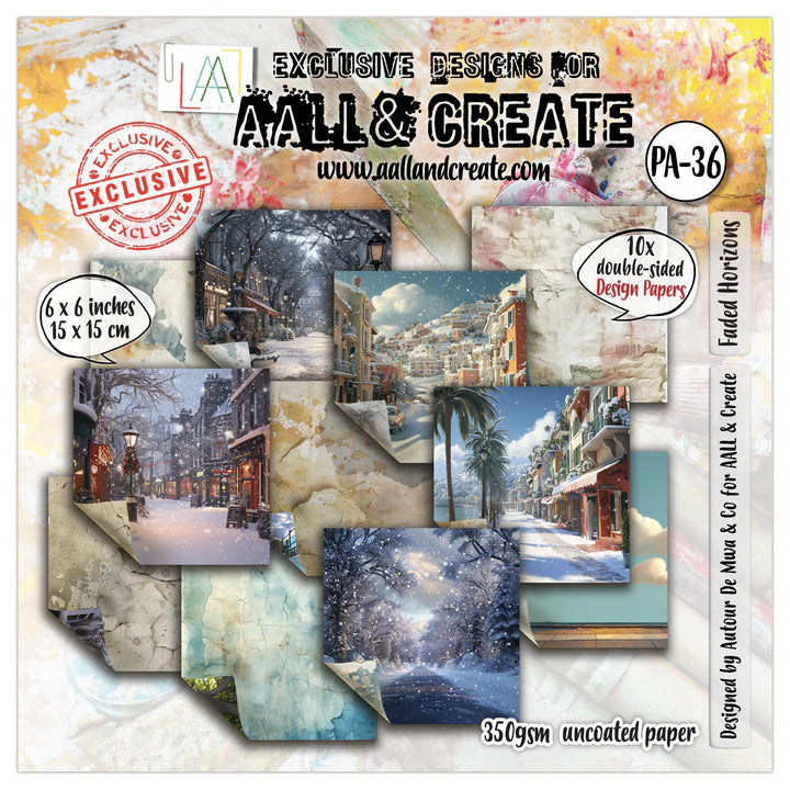 AALL & Create - Design Papers - 6 x 6 - PA-36 - Faded Horizons - Autour De Mwa