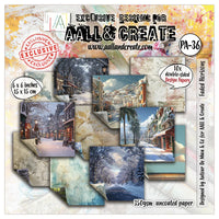 AALL & Create - Design Papers - 6 x 6 - PA-36 - Faded Horizons - Autour De Mwa