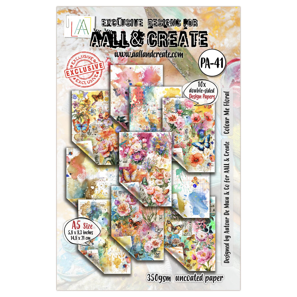 AALL & Create - Design Papers - A5 - PA-41 - Colour Me Floral - Autour De Mwa