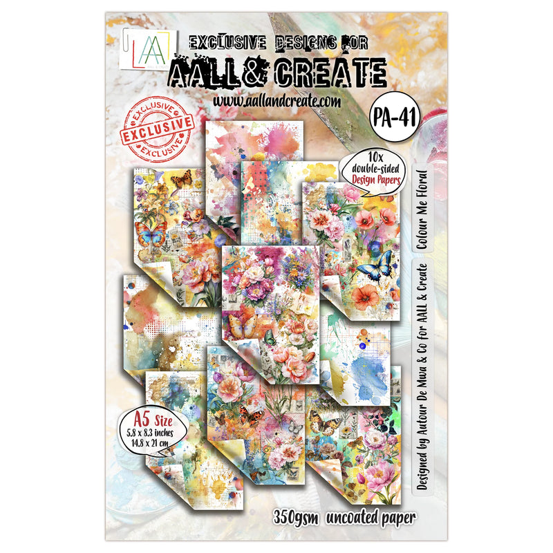 AALL & Create - Design Papers - A5 - PA-41 - Colour Me Floral - Autour De Mwa