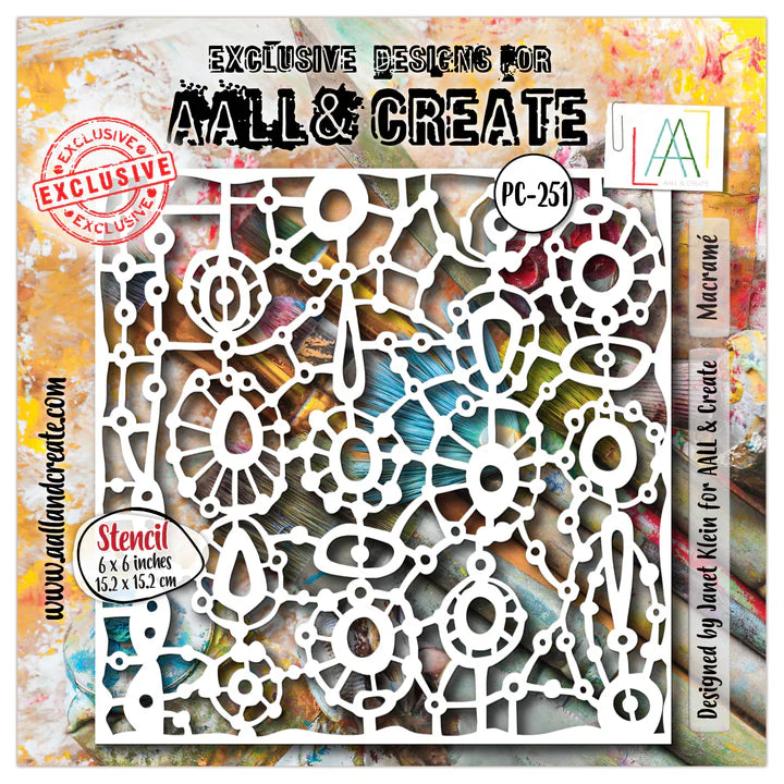 AALL & Create - Stencil - 6x6 - Janet Klein - PC-251 - Macrame