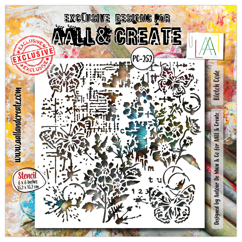 AALL & Create - Stencil - 6x6 - Autour De Mwa - PC-252 - Blotch Code