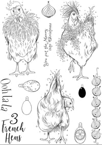 Pink Ink Designs - Clear Photopolymer Stamps - Three French Hens