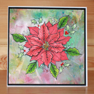 Hobby Art Stamps - Clear Polymer Stamp Set - Poinsettia
