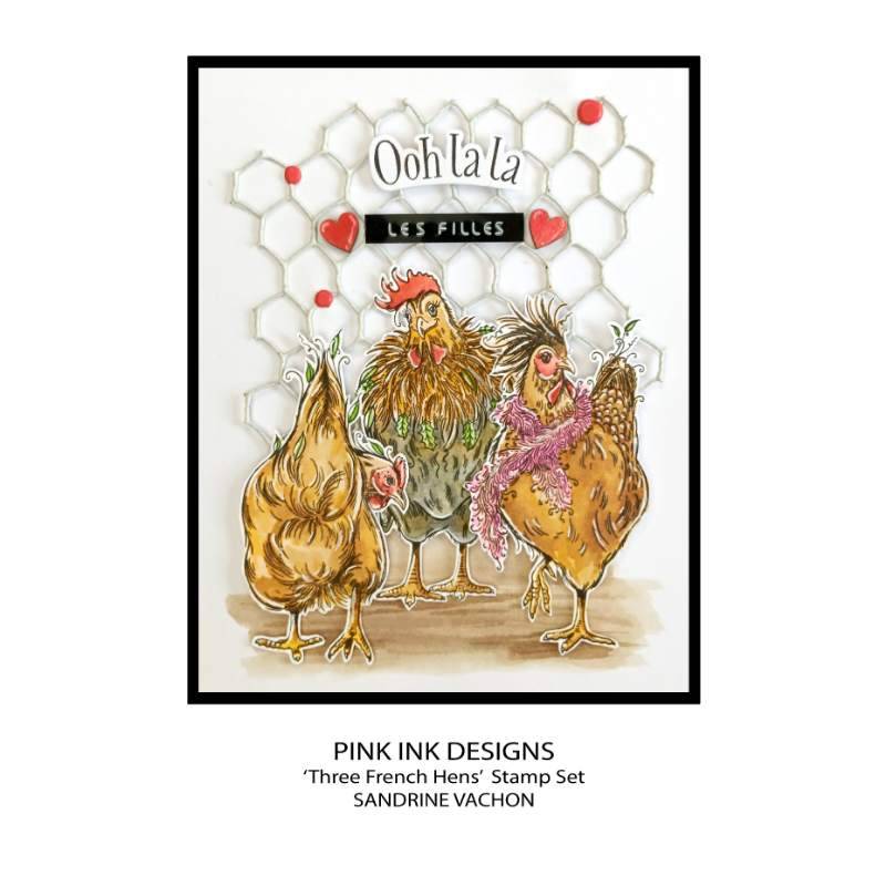 Pink Ink Designs - Clear Photopolymer Stamps - Three French Hens
