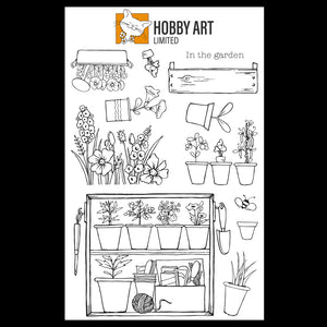 Hobby Art Stamps - Clear Polymer Stamp Set - A5 - Potting Bench