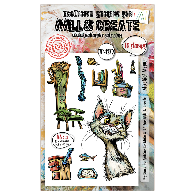 AALL & Create - A6 - Clear Stamps - 1272 - Author De Mwa - Mischief Meow