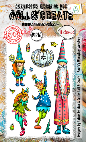 AALL & Create - A6 - Clear Stamps - 1216 - Author De Mwa - Santa's Workshop Wonders