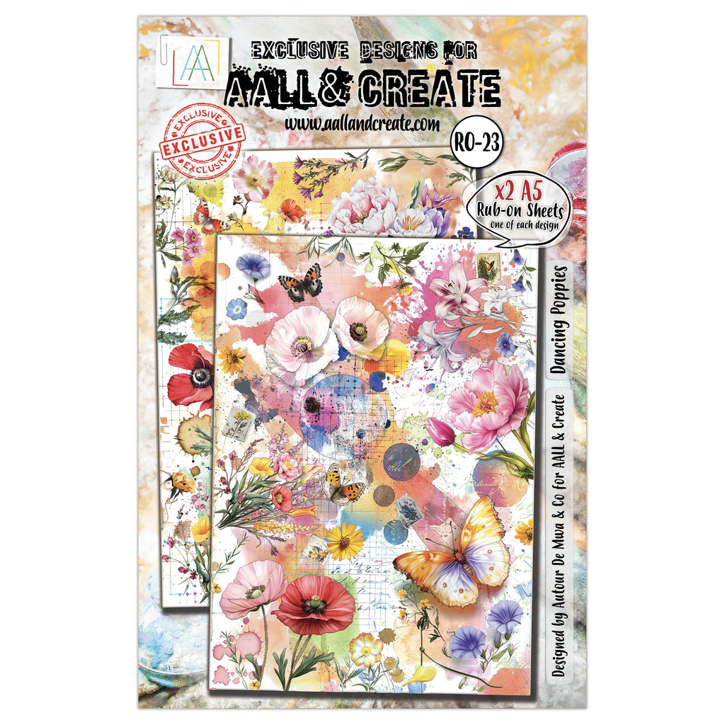 AALL & Create - Rub-Ons - 23 - Dancing Poppies - Autour De Mwa