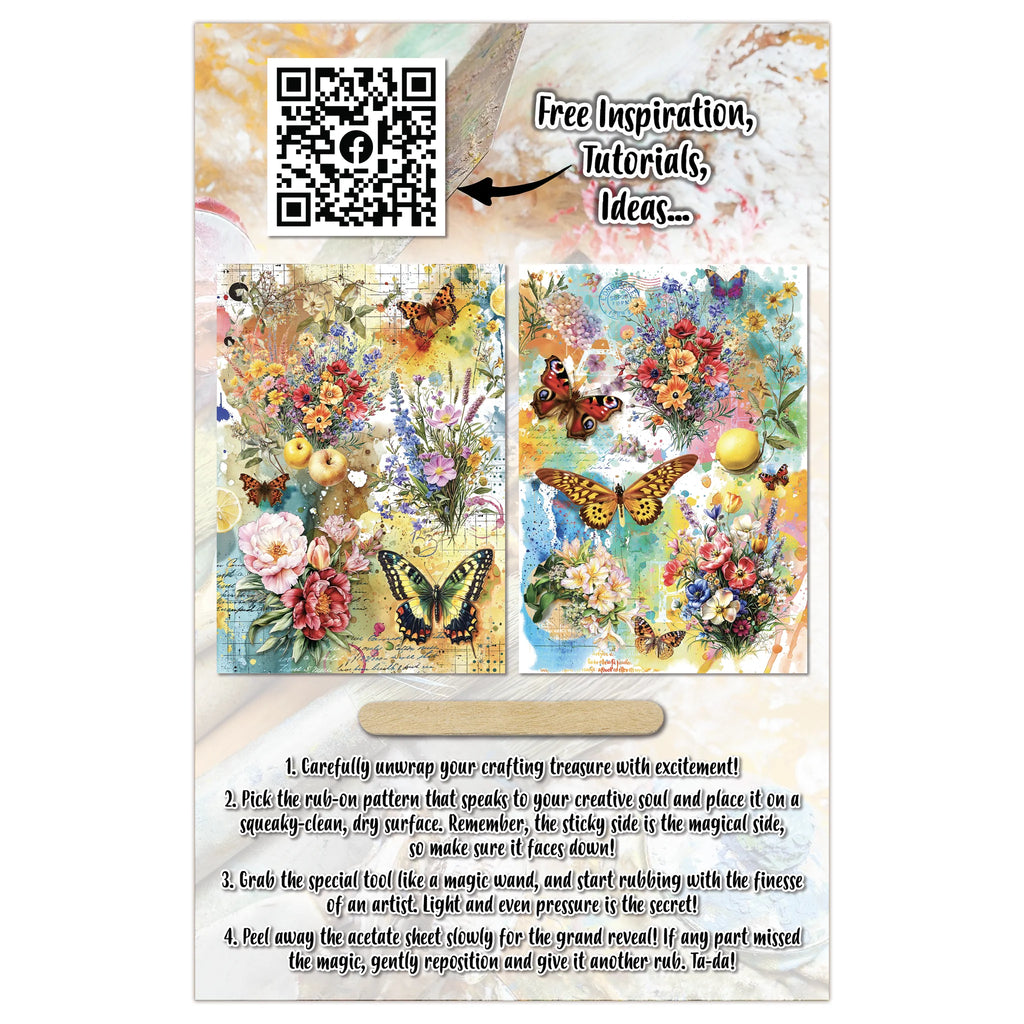 AALL & Create - Rub-Ons - 24 - Zesty Blossoms - Autour De Mwa