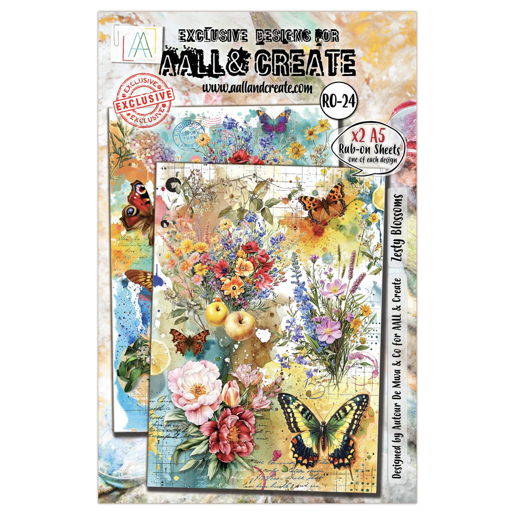 AALL & Create - Rub-Ons - 24 - Zesty Blossoms - Autour De Mwa