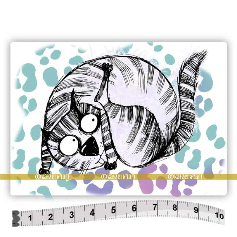 Katzelkraft - SOLO076 - Unmounted Red Rubber Stamp - The Fat Cats 5 - Elmer