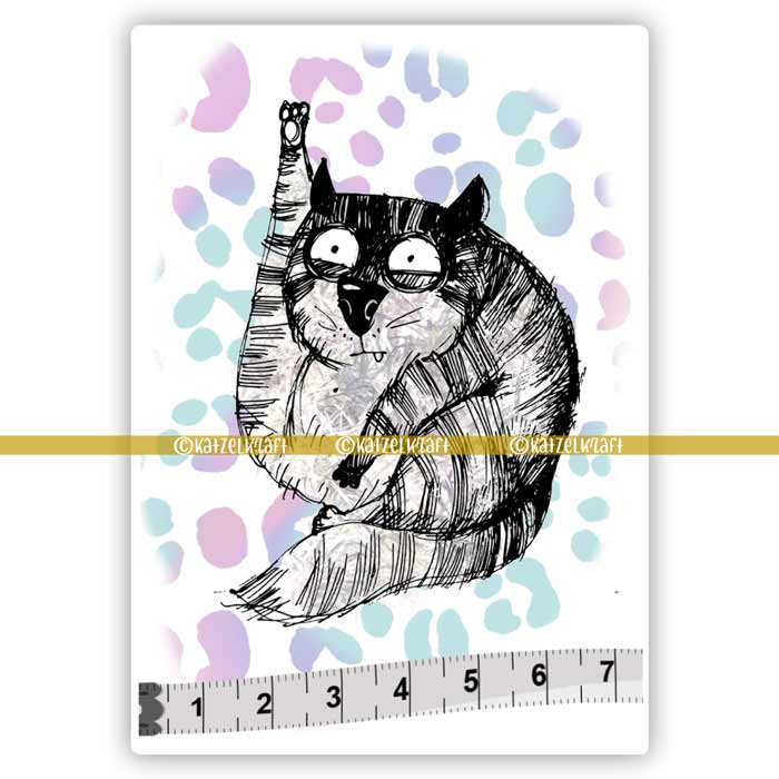 Katzelkraft - SOLO081 - Unmounted Red Rubber Stamp - The Fat Cats 10 - Jasper