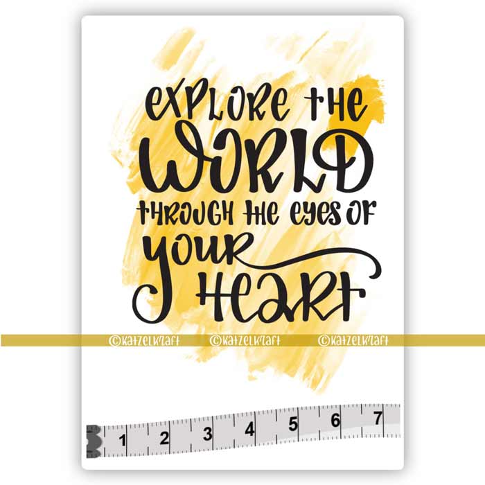 Katzelkraft - MINI110 - Unmounted Red Rubber Stamp - Explore the World Through The Eyes of Your Heart