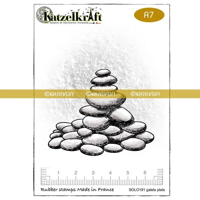 Katzelkraft - SOLO191 - Unmounted Red Rubber Stamp - Flat Stones - PREORDER