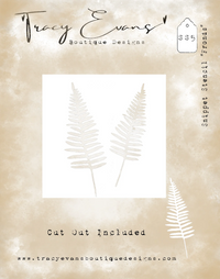 Tracy Evans Boutique Designs - Snippet Stencil - 4 x 4 - Fronds (cut out included)