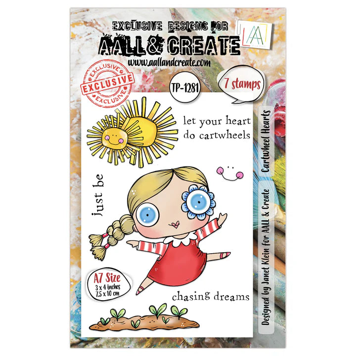 AALL & Create - A7 - Clear Stamps - 1281 - Janet Klein - Cartwheel Hearts