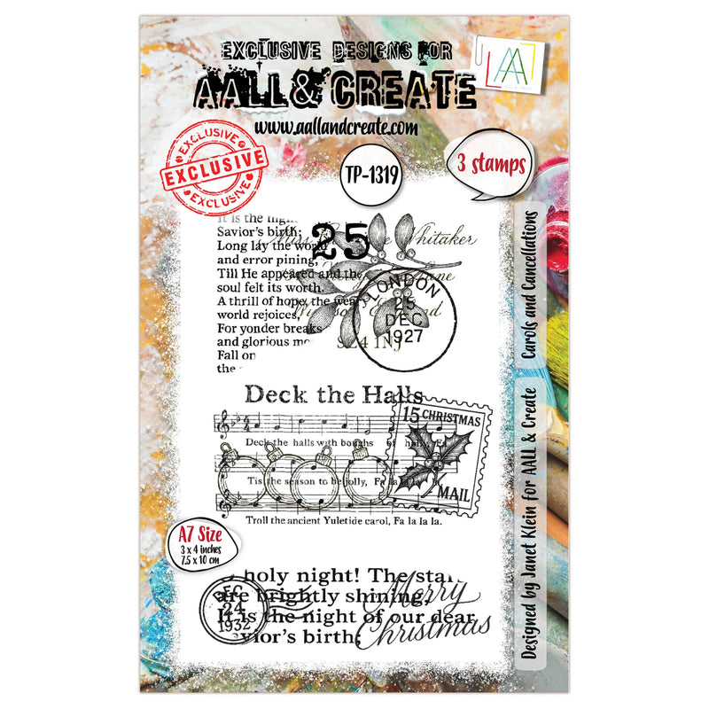 AALL & Create - A7 - Clear Stamps - 1319 - Janet Klein - Carols and Cancellations