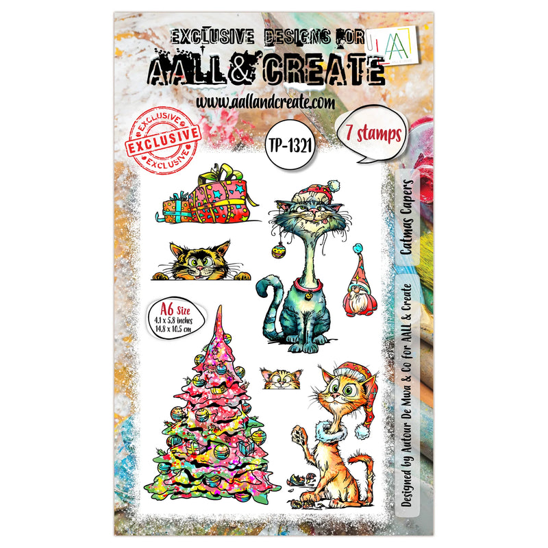 AALL & Create - A6 - Clear Stamps - 1321 - Catmas Capers - Autour DeMwa