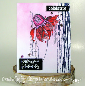 Crafty Individuals - Unmounted Rubber Stamp - 560 - Flower - Designed by Sharon Bates
