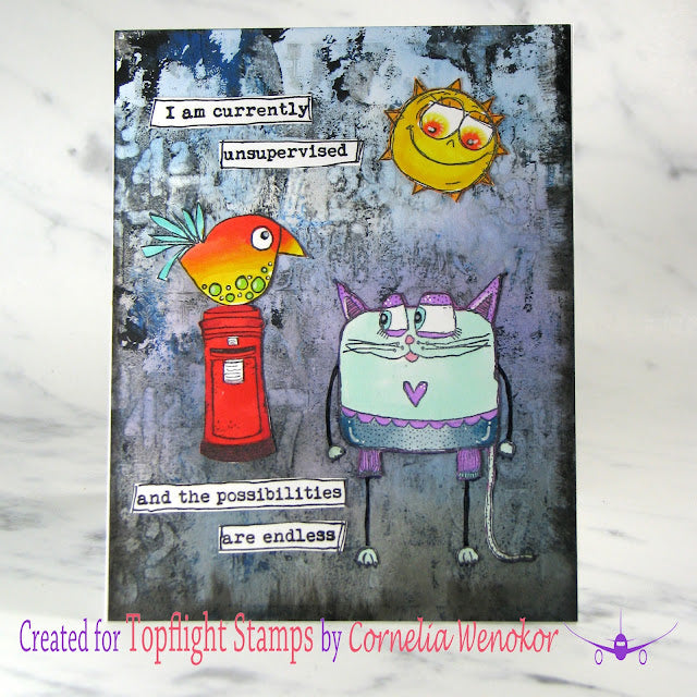 PaperArtsy - Zinski Mini - ZINI 33 - Rubber Cling Mounted Stamp Set