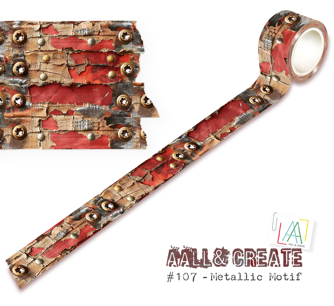 AALL & Create - Washi Tape - 107 - Bipasha Bk - Metallic Motif