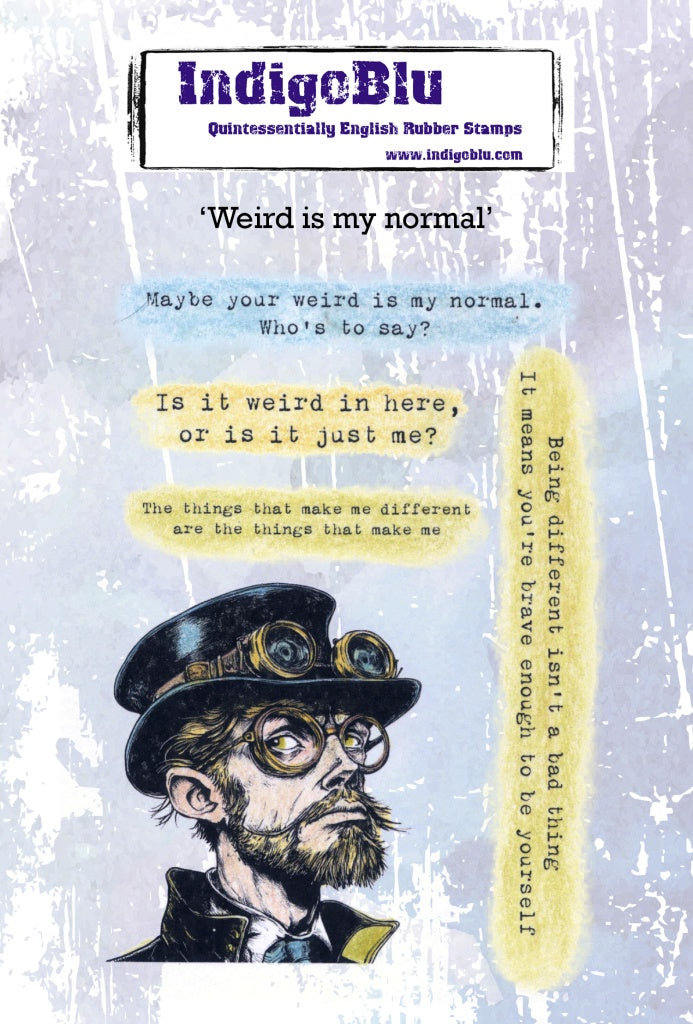 IndigoBlu - Cling Mounted Stamp - A6 - Weird Is My Normal