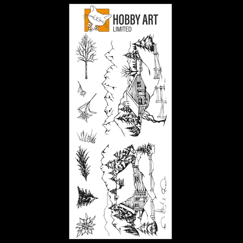 Hobby Art Stamps - Clear Polymer Stamp Set - Cabins