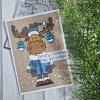 Woodware - Clear Stamps - A6 - Moose Christmas