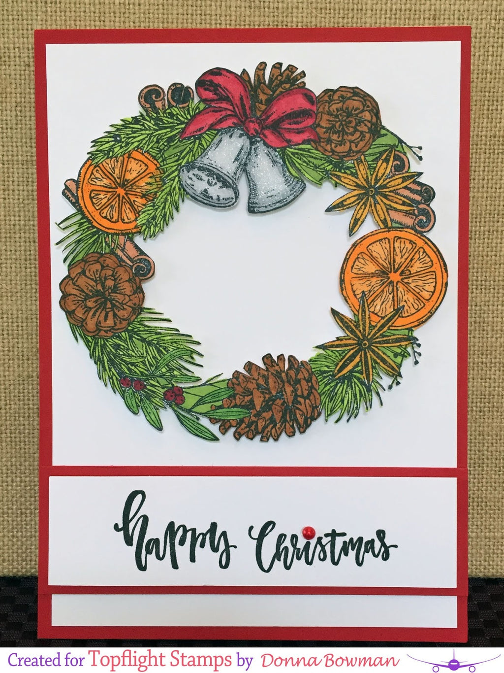 IndigoBlu - A5 - Cling Mounted Stamp - Christmas Wreath - Kay Halliwell-Sutton