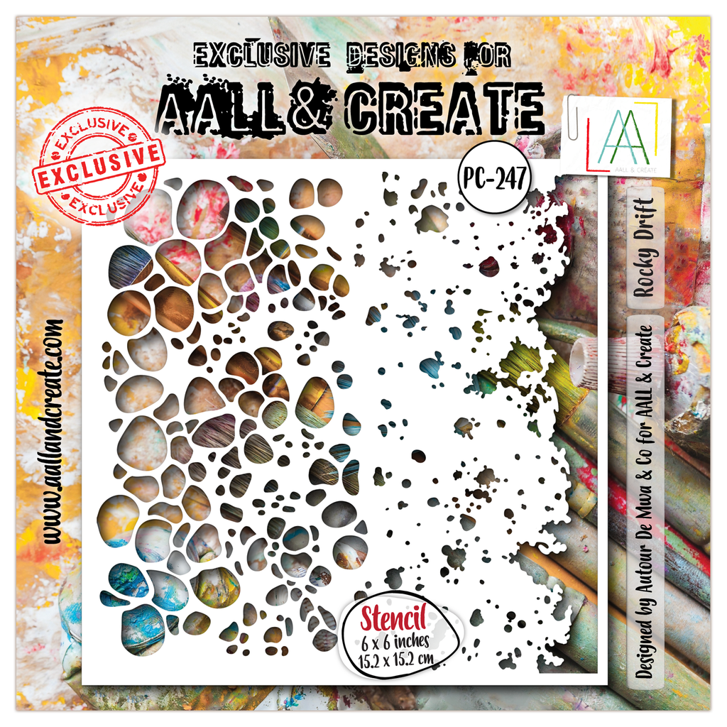 AALL & Create - Stencil - 6x6 - Autour De Mwa - PC-247 - Rocky Drift