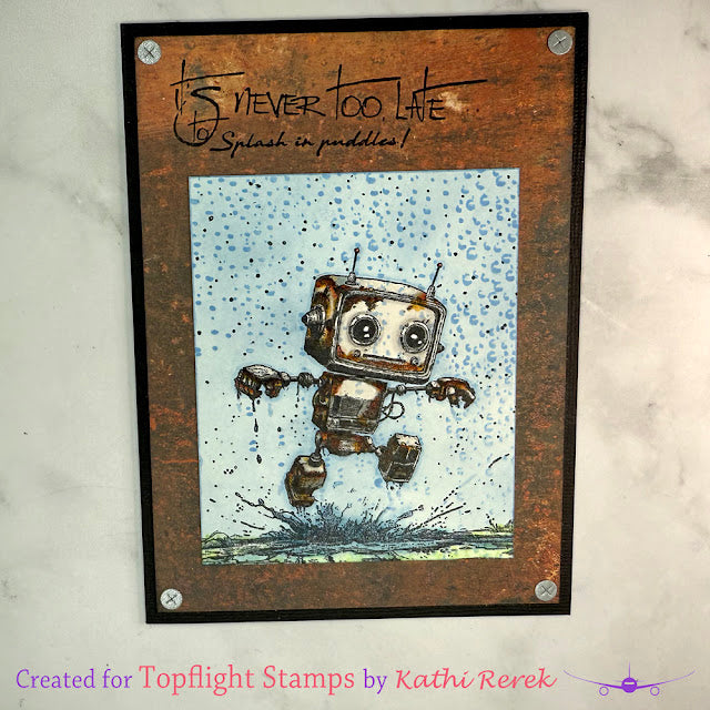 Katzelkraft - A6 - KTZ146 - Unmounted Red Rubber Stamp - Waterwall