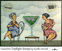 Katzelkraft - A5 - KTZ200 - Unmounted Red Rubber Stamp Set - Tea Time