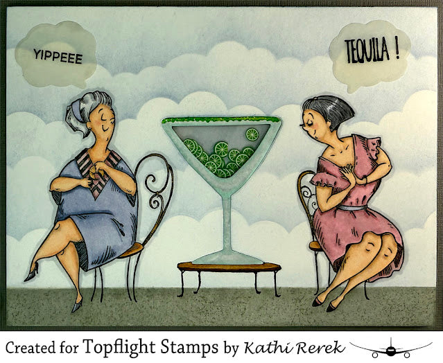 Katzelkraft - A5 - KTZ200 - Unmounted Red Rubber Stamp Set - Tea Time