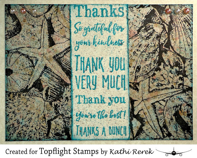 Darkroom Door - Sentiment Strip - Thank You - Red Rubber Cling Stamp