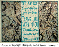 Darkroom Door - Sentiment Strip - Thank You - Red Rubber Cling Stamp