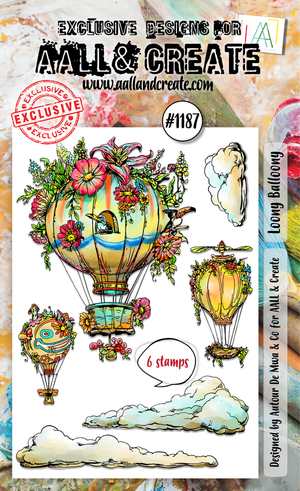 AALL & Create - A6 - Clear Stamps - 1187 - Author De Mwa - Loony Balloony