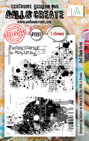 AALL & Create - A7 - Clear Stamps - 1181 - Autour De Mwa - Dot Dash Grid