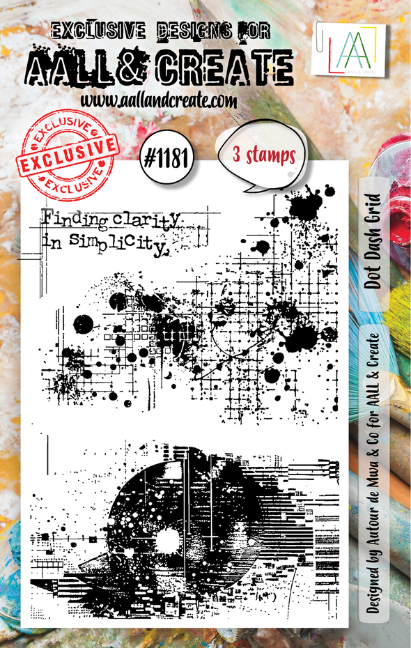 AALL & Create - A7 - Clear Stamps - 1181 - Autour De Mwa - Dot Dash Grid