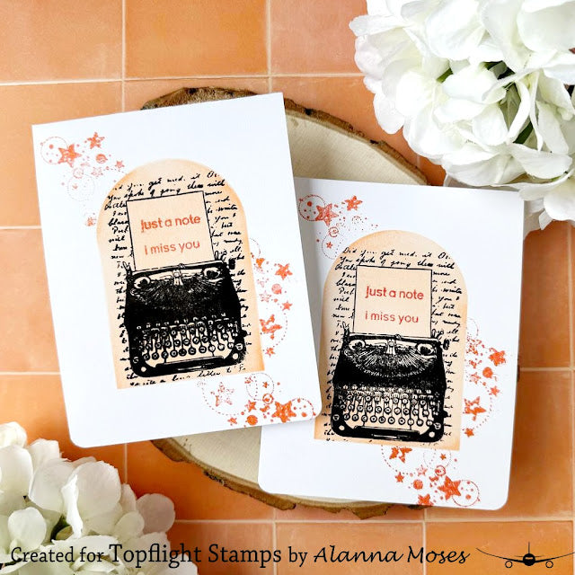 Love in the Moon - Clear Stamps - A7 - Typewriter