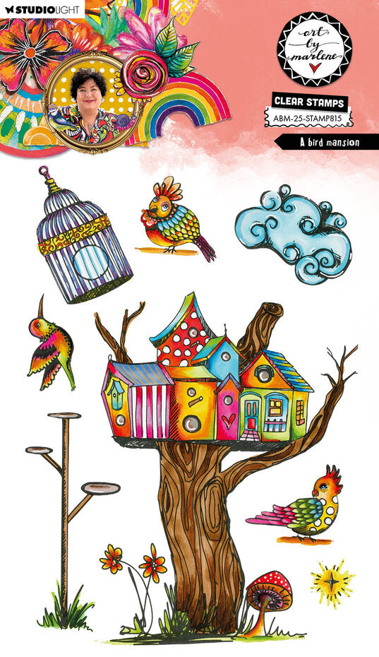 Studio Light - Art By Marlene - A5 - Clear Stamp Set - A Bird Mansion