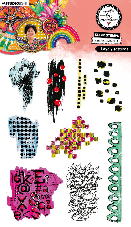 Studio Light - Art By Marlene - A5 - Clear Stamp Set - Lovely Textures