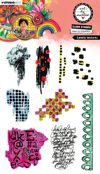 Studio Light - Art By Marlene - A5 - Clear Stamp Set - Lovely Textures